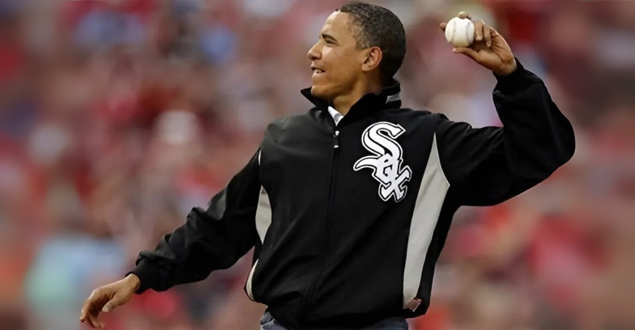 Public figure throwing a ceremonial first pitch