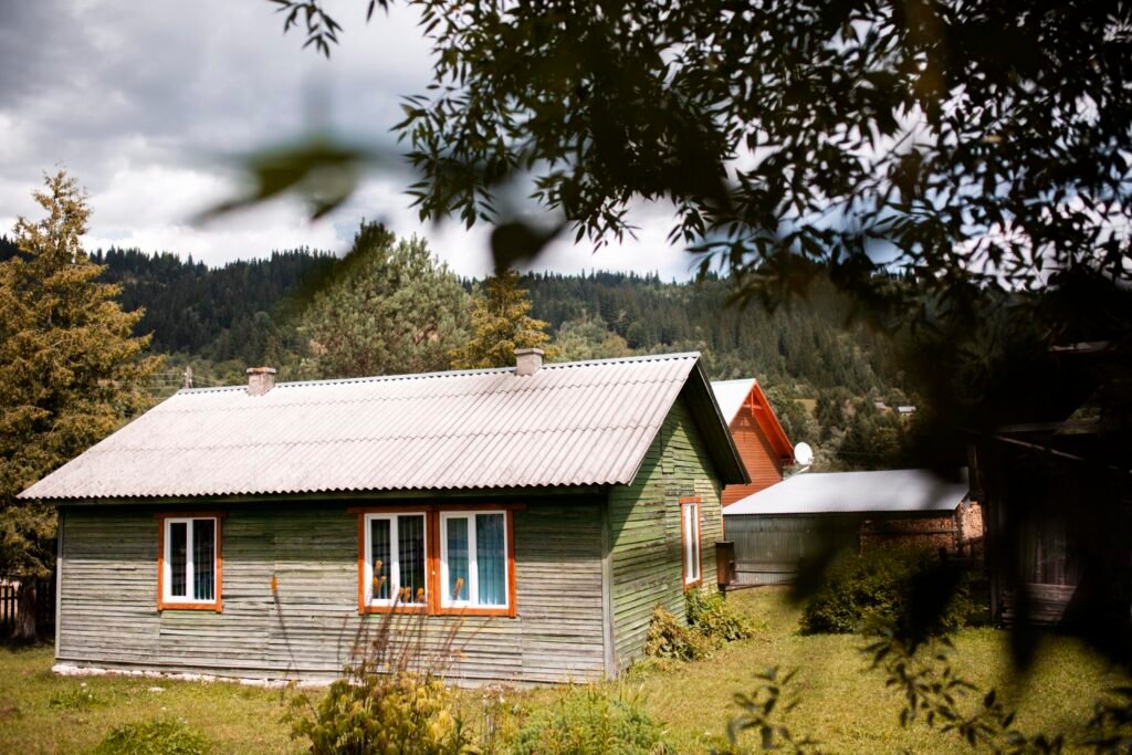 Affordable metal roof on a modern family home, one of the best cheap roofing ideas